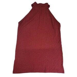 Milan Kiss Burgandy Sleeveless Turtleneck